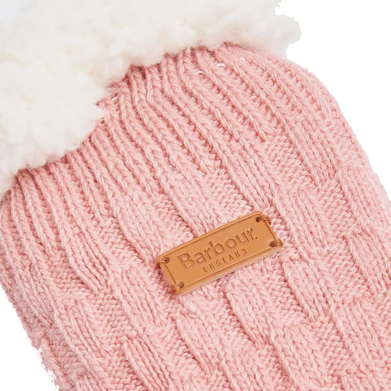 Barbour Cable Knit Lounge Socks Dusty Pink